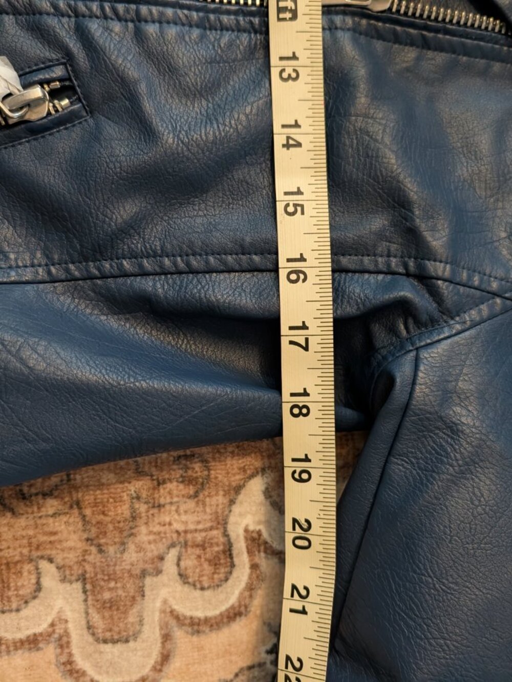Anthropologie Navy Blue Faux Leather Moto Jacket NWT Size M - Picture 6 of 8